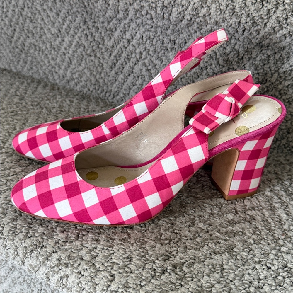 Pink Gingham Slingback Pumps - Women - Picture 2 of 7